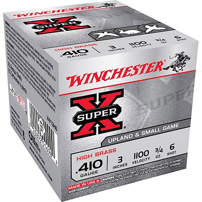 WINCHESTER - SUPER-X HIGH BRASS AMMO 410 BORE 3" 3/4 OZ #6 SHOT