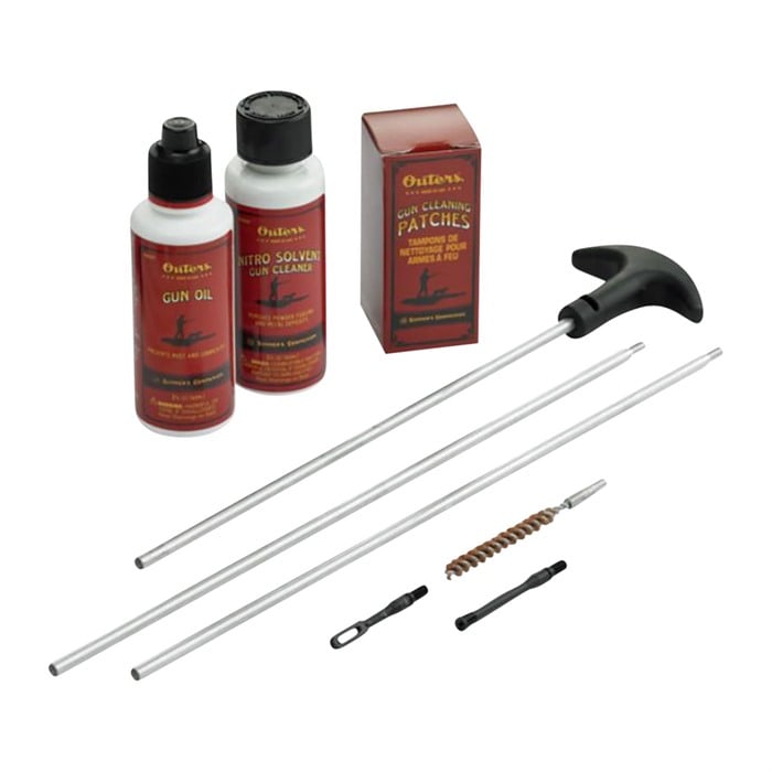 OUTERS RIFLE CLEANING KIT WITH ALUMINUM CLEANING ROD