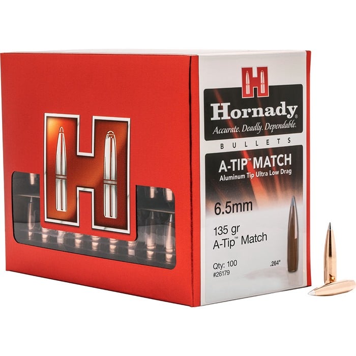 HORNADY A-Tip Match 6.5mm Cal. (0.264")135gr Aluminum Tip-BT 100/Box
