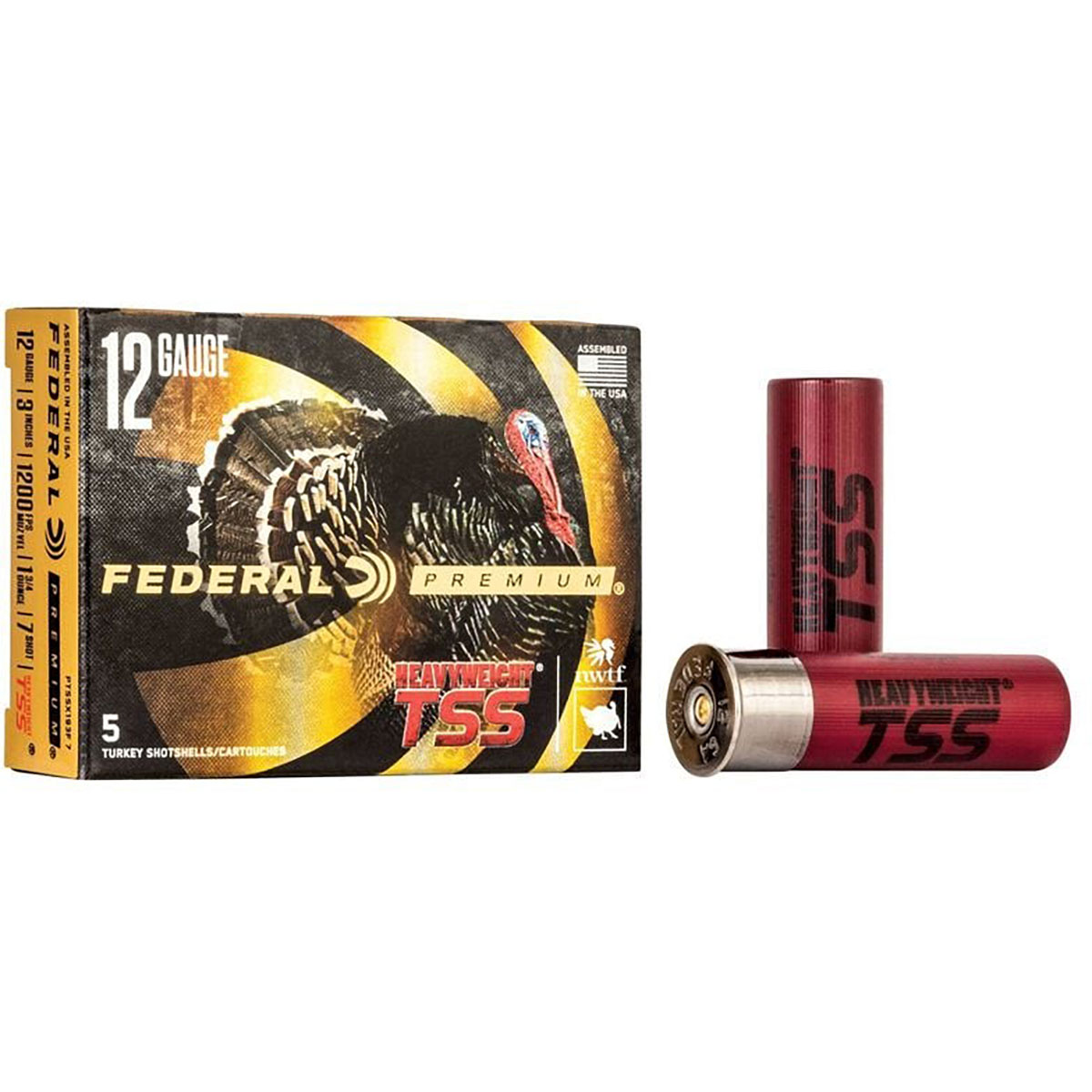 FEDERAL Premium Heavyweight TSS 12 GA 3" 1-3/4oz #7 Shot 5/Box