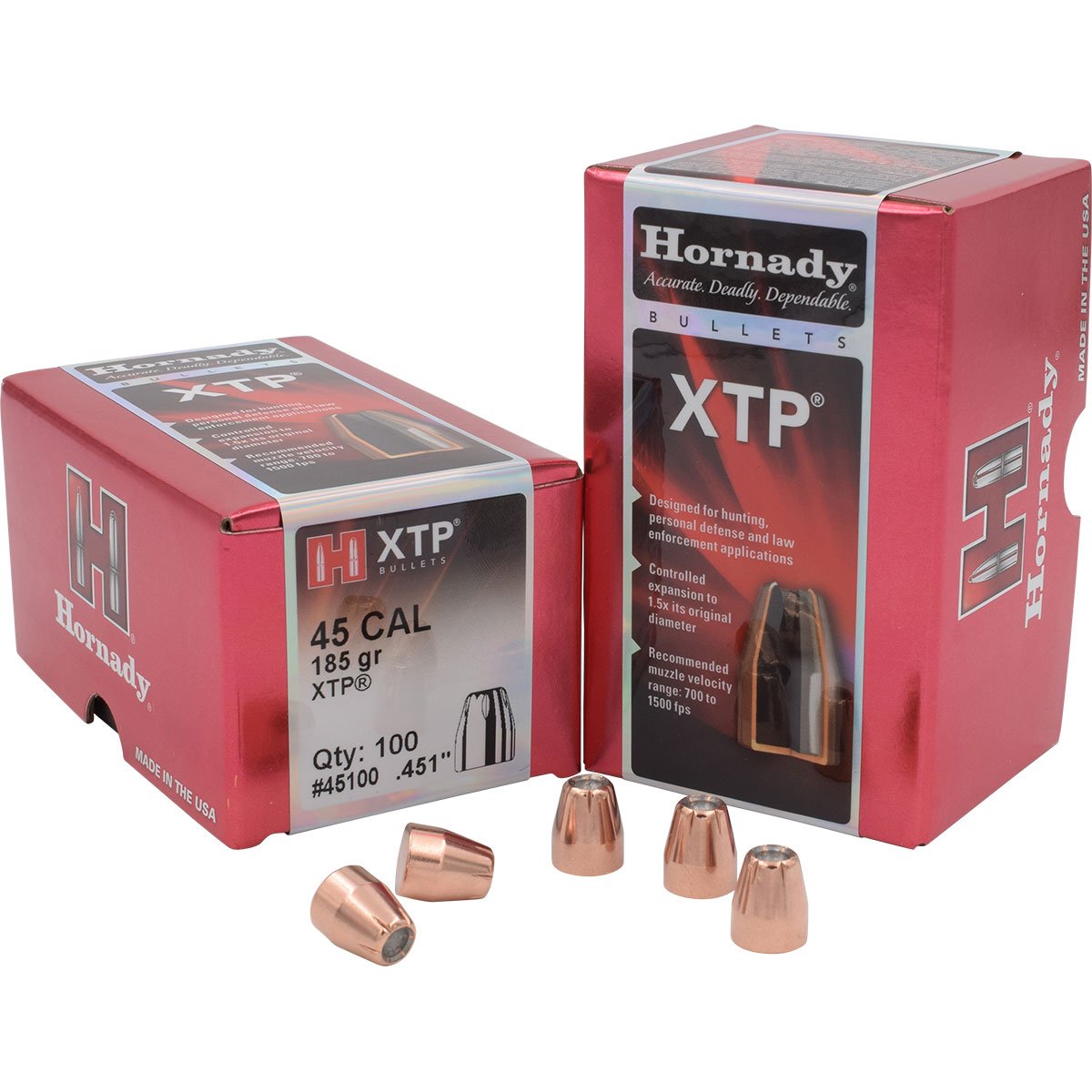 HORNADY - XTP® 45 CALIBER (0.451") JACKETED HOLLOW POINT PISTOL BULLETS