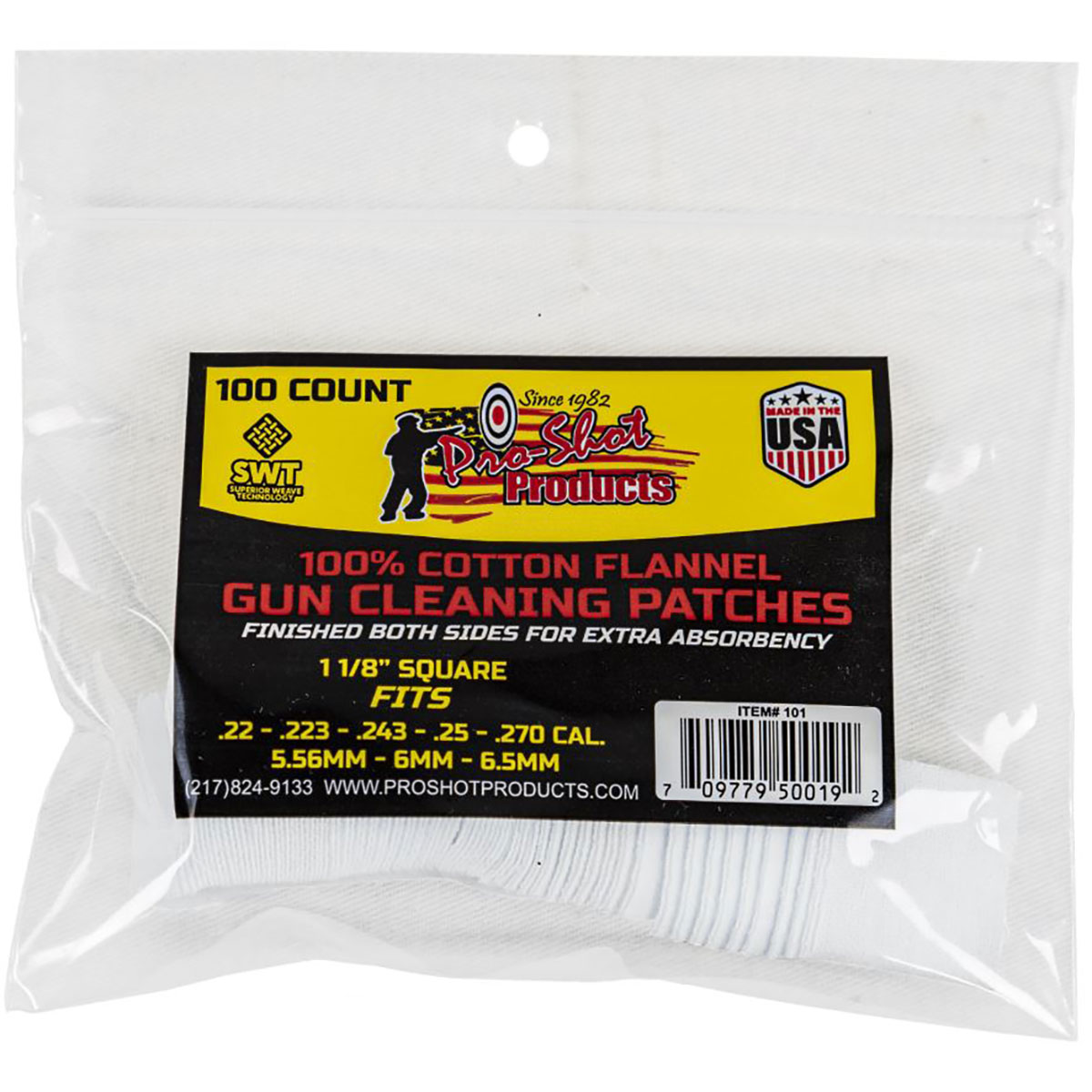 PRO SHOT PRODUCTS, INC - .22-.270 CAL. 100CT. PATCHES