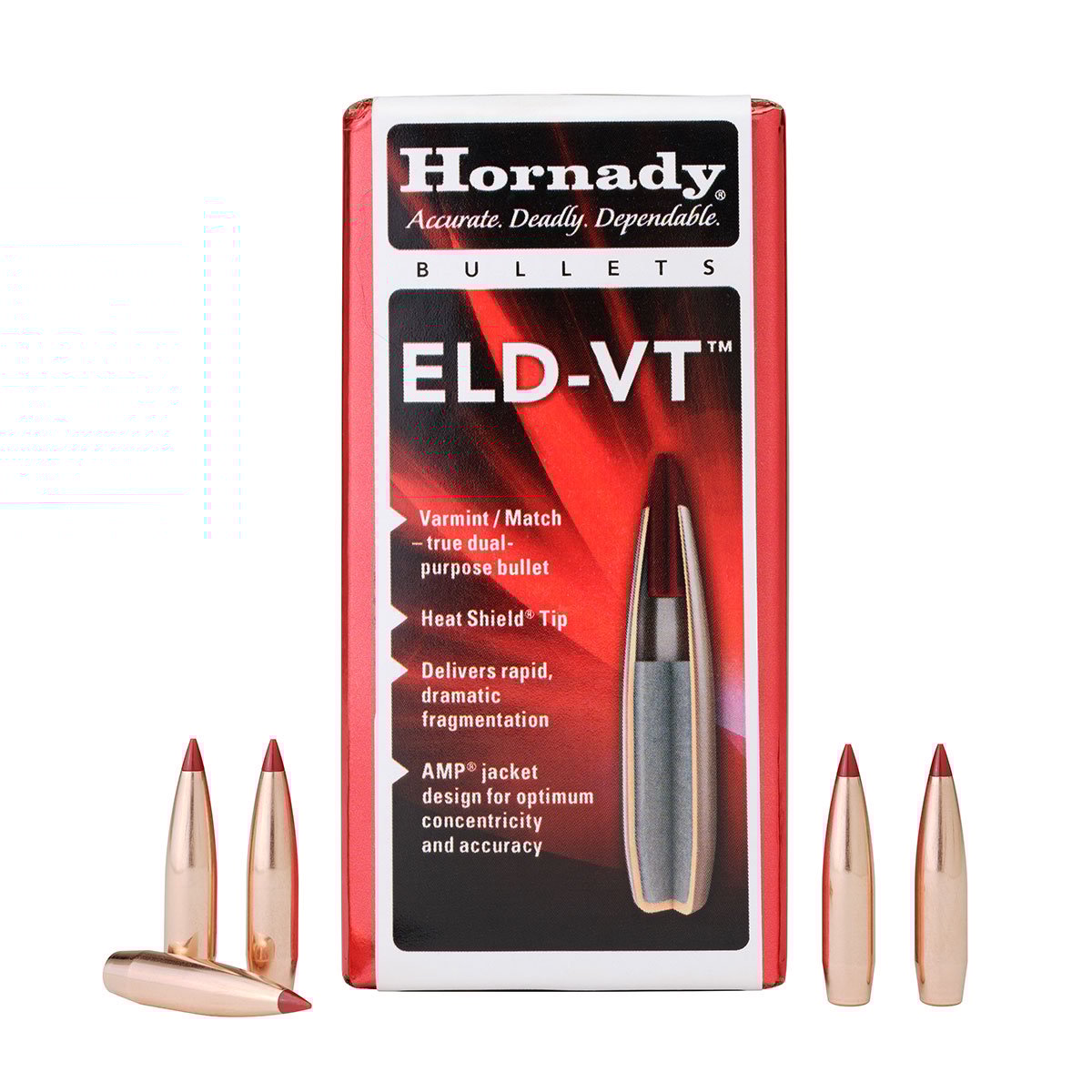 HORNADY - ELD-VT 30 CALIBER (0.308") POLYMER TIPPED BOAT TAIL BULLETS