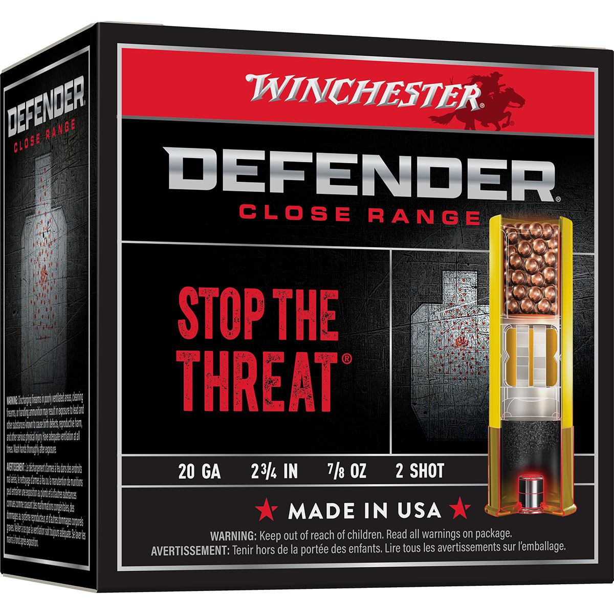 WINCHESTER Defender Close Range 20 Gauge 2-3/4" #2 Shot 25/Box