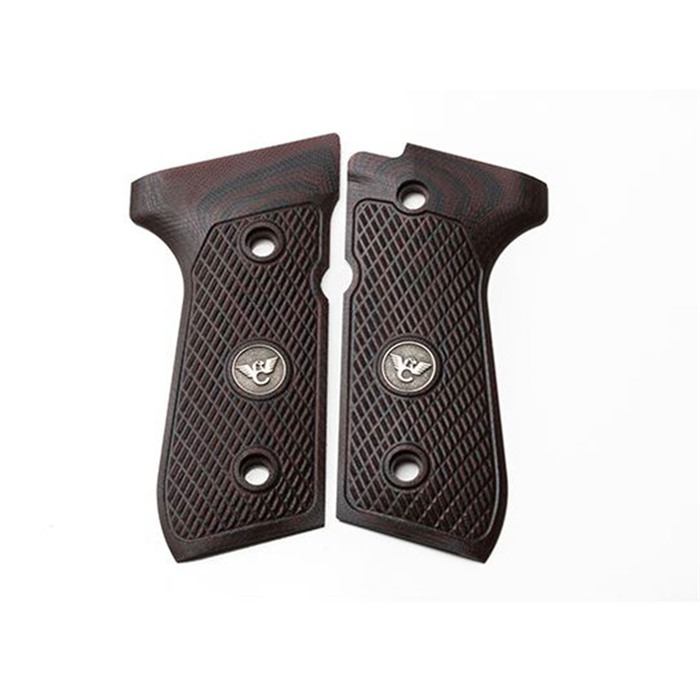 WILSON COMBAT - WILSON COMBACT G10 GRIPS, ULTRA THIN W/WC LOGO, BLACK CHERRY