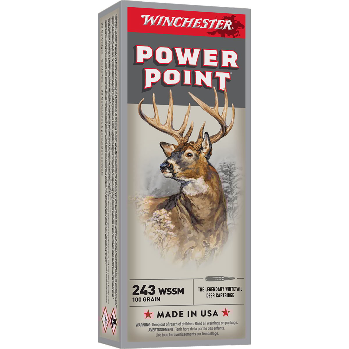 WINCHESTER POWER POINT 243 WSSM RIFLE AMMO