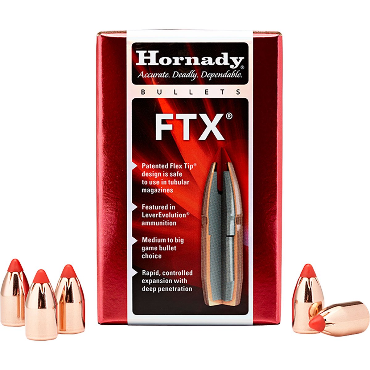 HORNADY - FTX® 44 CALIBER (0.430") .444 MARLIN POLYMER TIPPED BULLETS
