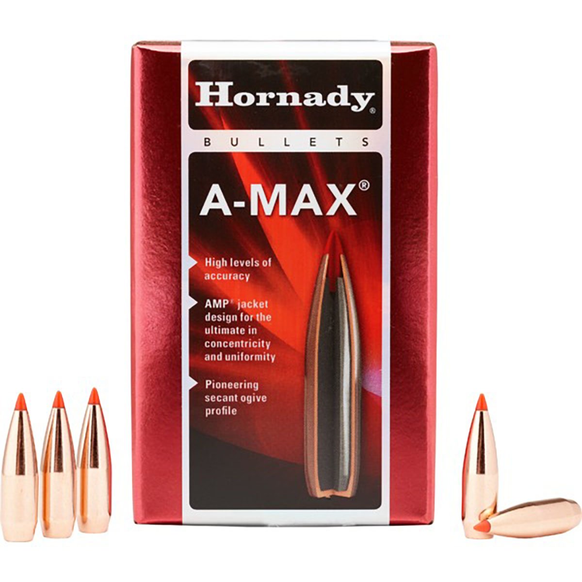 HORNADY - A-MAX® 30 CALIBER (0.308") POLYMER TIP BOATTAIL RIFLE BULLETS