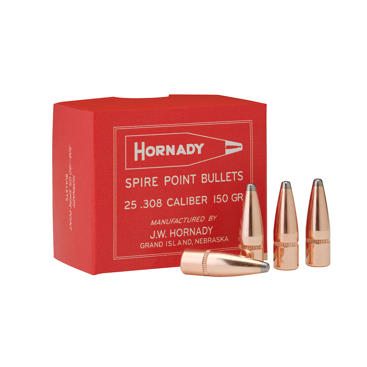 HORNADY InterLock® 30 Caliber (0.308") 150gr Spire Point 25/Box