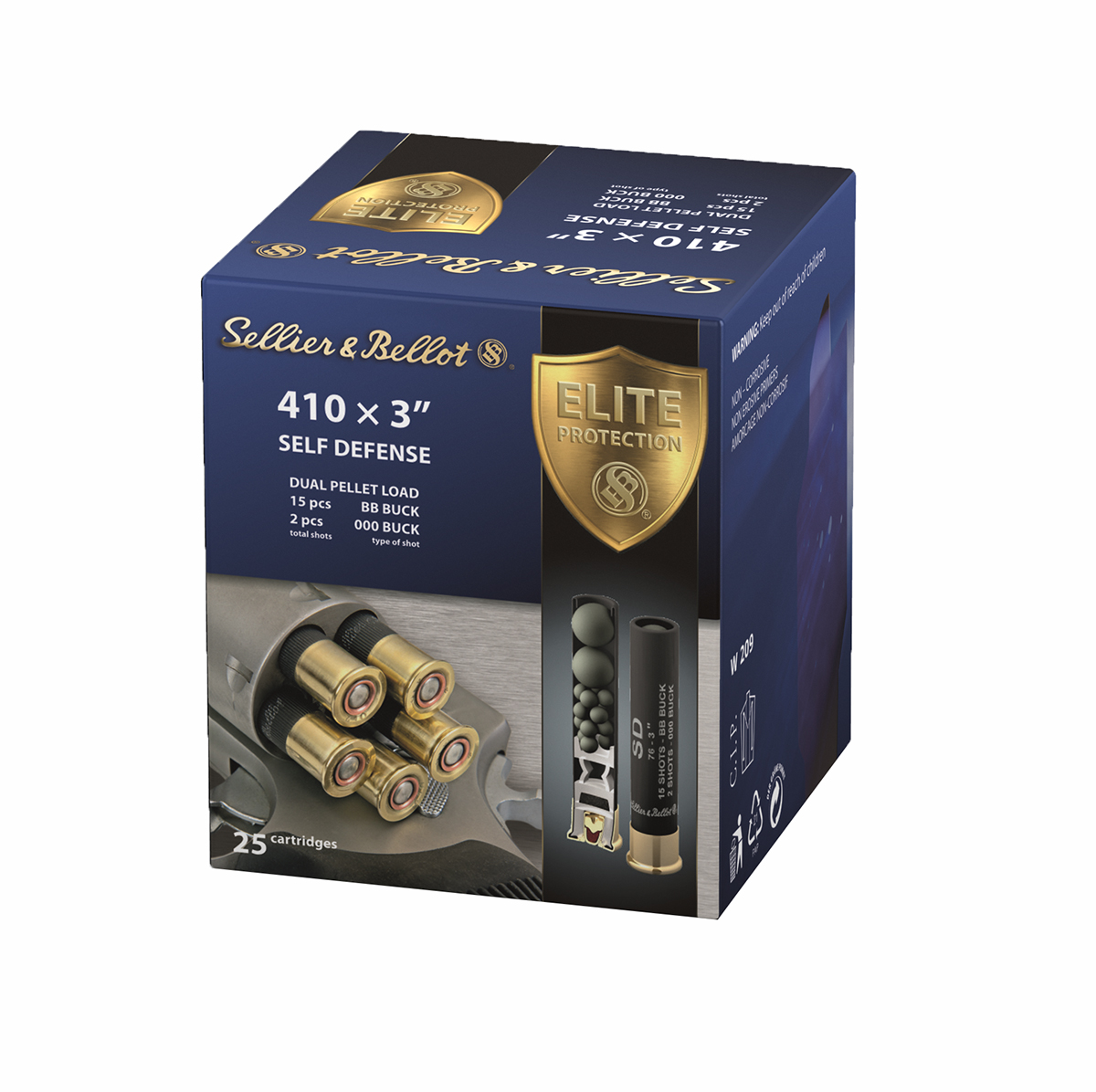 SELLIER & BELLOT Self Defense 410 Bore 3" 11/16oz #000 Shot 25/Box