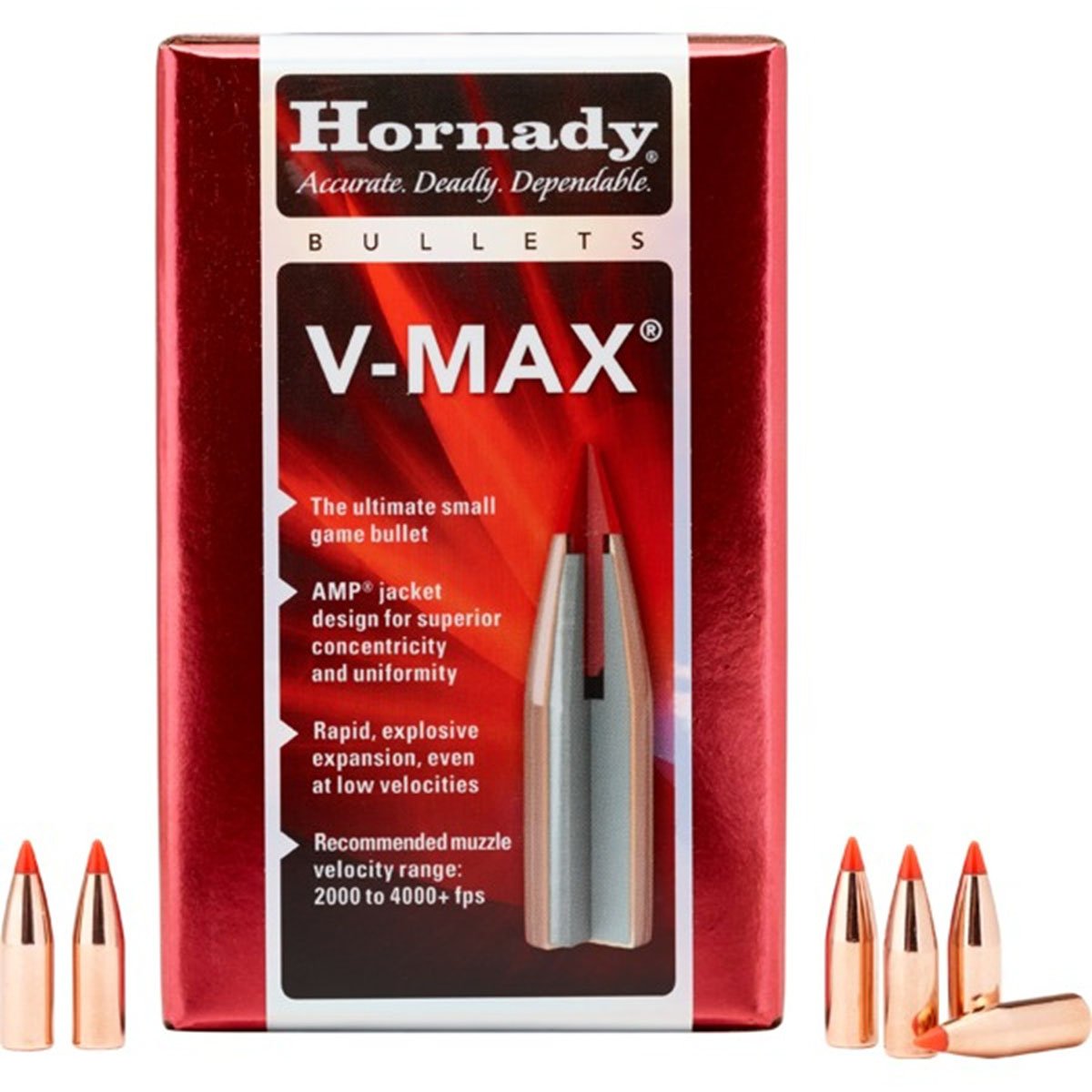 HORNADY - V-MAX® 7MM (0.284") POLYMER TIP FLAT BASE RIFLE BULLETS