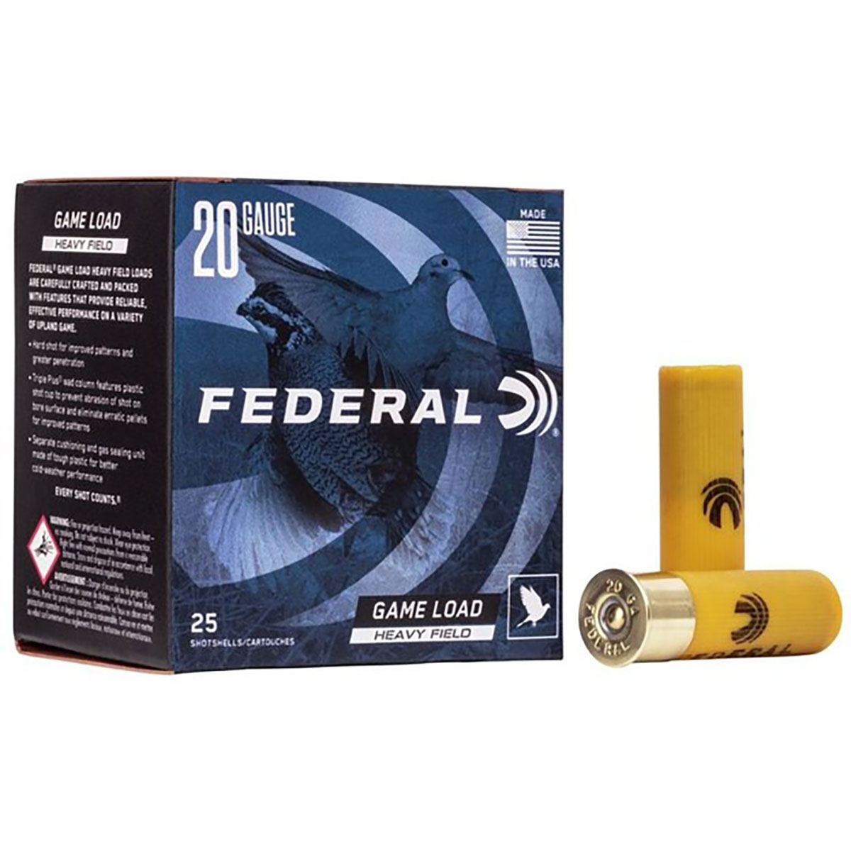 FEDERAL Game Load Upland HF 20 Gauge 2-3/4" 1oz #7.5 Shot 25/Box