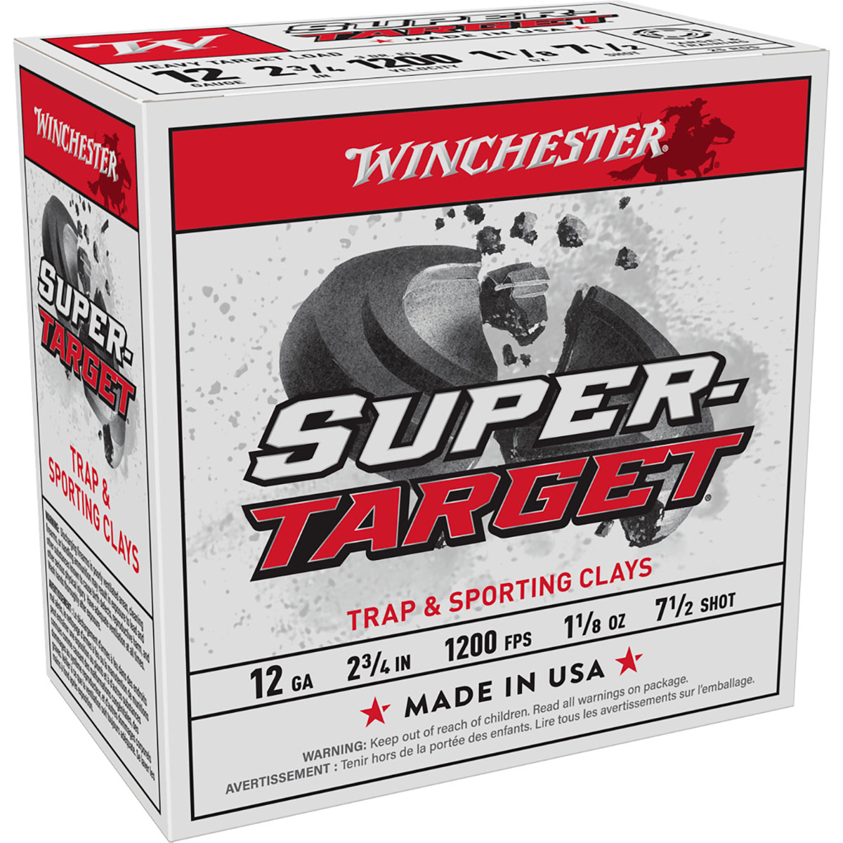 WINCHESTER Super Target 12 Gauge 2-3/4" 1oz #7.5 Shot 250/Case