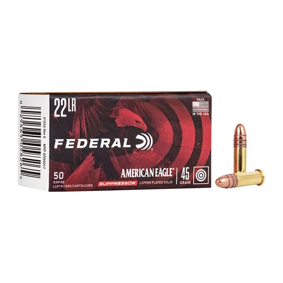 FEDERAL - AMERICAN EAGLE 22 LR 45GR CPLRN SUBSONIC AMMUNITION