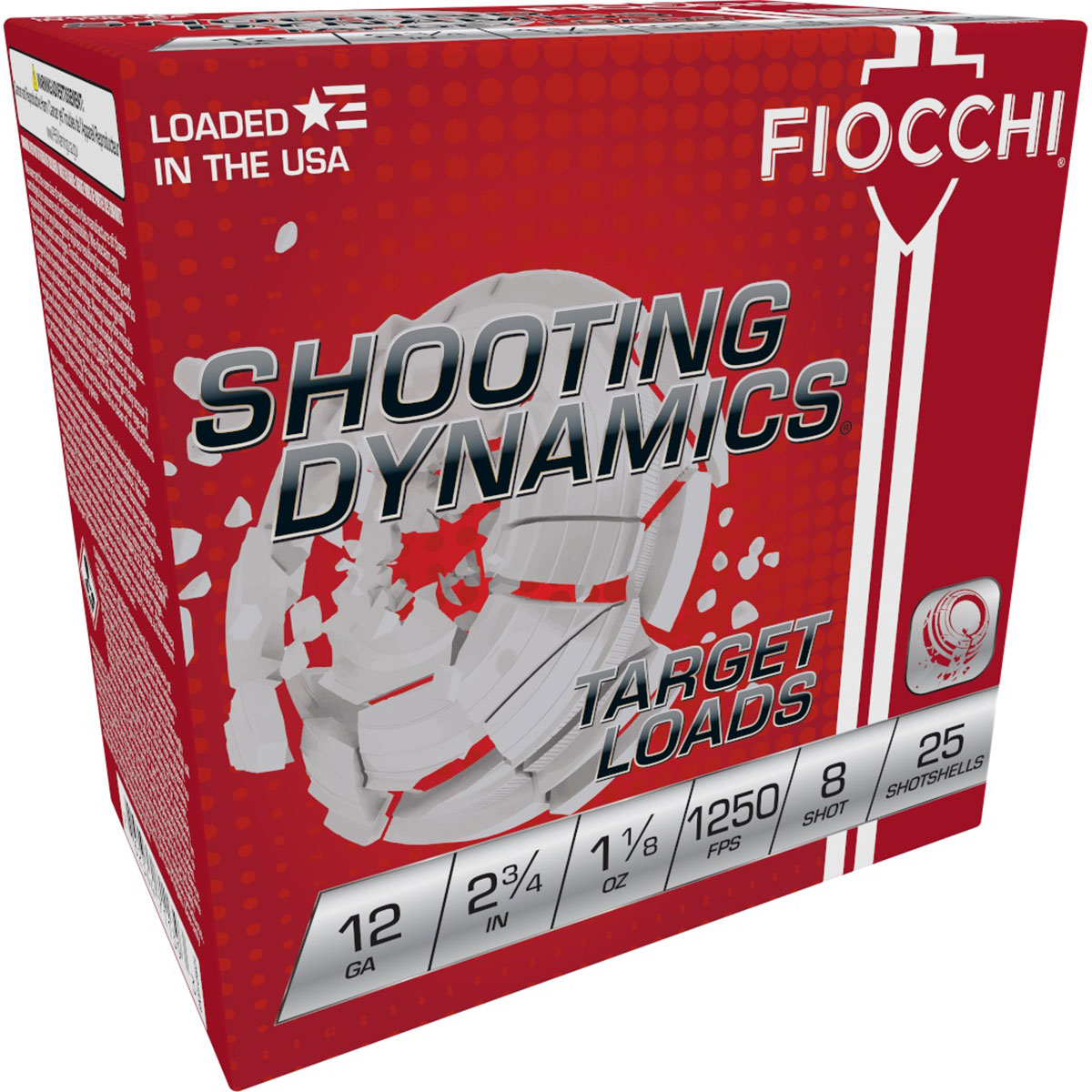 FIOCCHI AMMUNITION Shooting Dynamics 12 Gauge 2-3/4" 1-1/8oz #8 Shot 25/Box