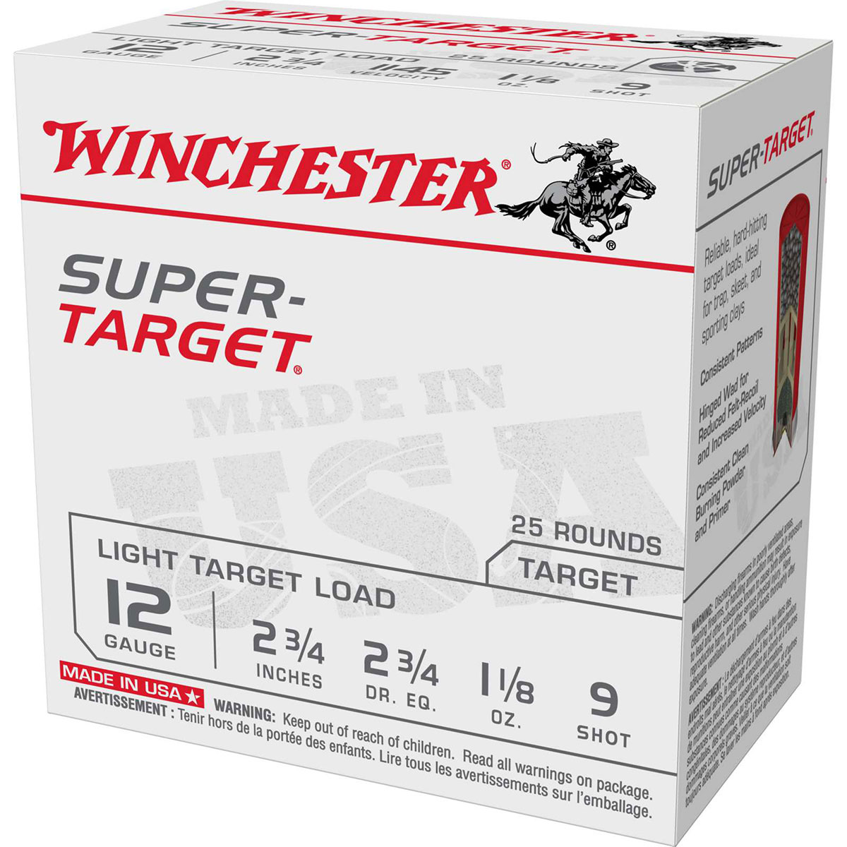 WINCHESTER Super Target 12 Gauge 2-3/4" 1-1/8oz #9 250/Case