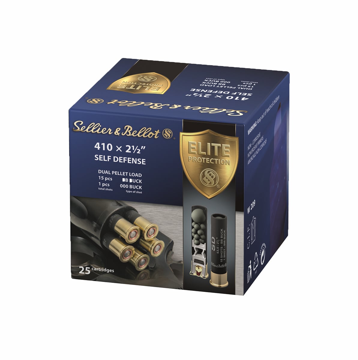 Self Defense 410 Bore 2-1/2" 1/2oz #000 Shot 25/Box