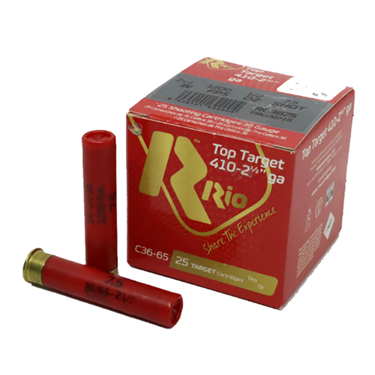RIO OUTDOORS CORP. Game Load 410 Bore 2-1/2" 1/2oz # 8 Shot 25/Box