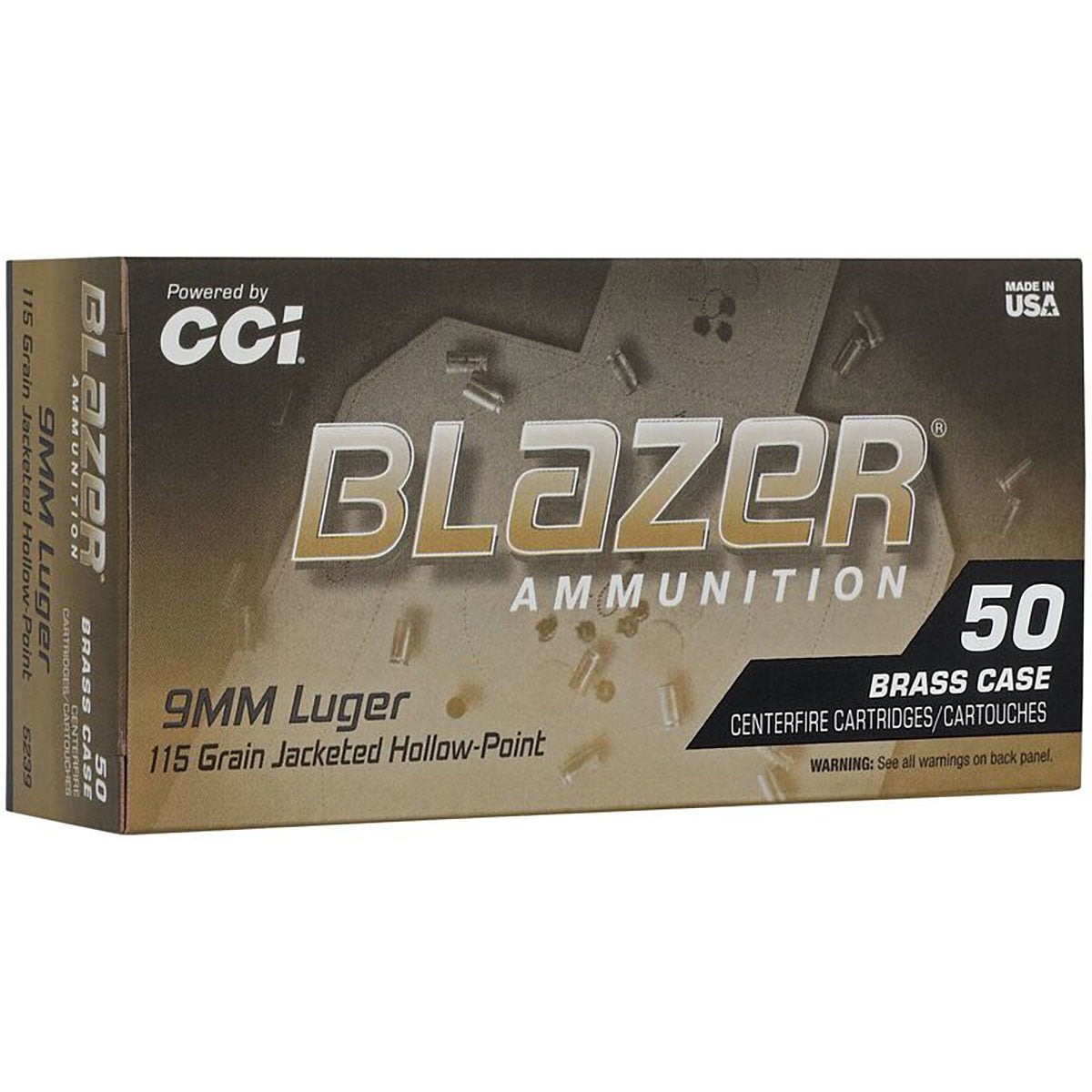 Blazer Brass HP 9mm Luger 115gr Jacketed Hollow Point 50/Box