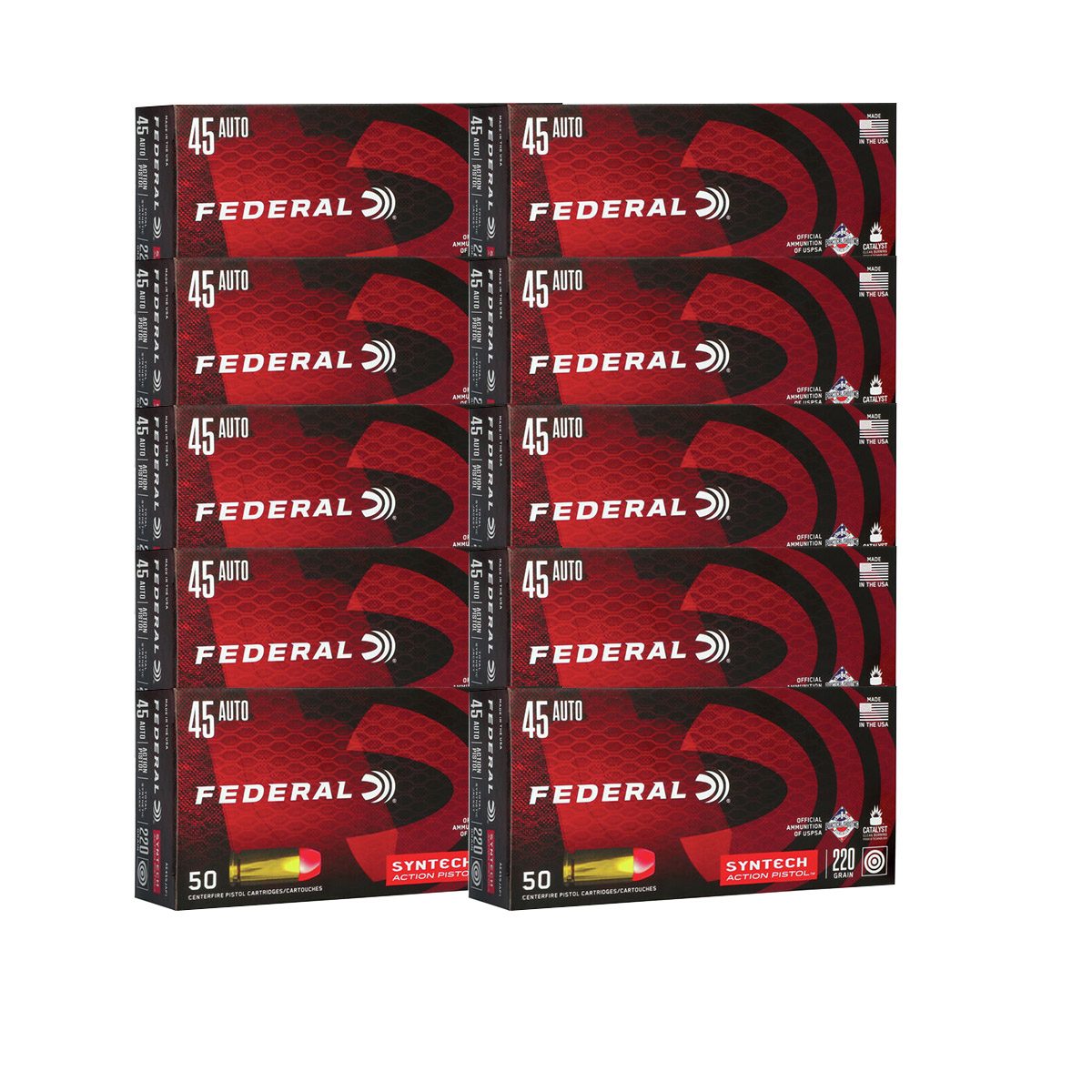 FEDERAL 45 ACP 220gr Syntech Jacket Flat Nose 50/Box