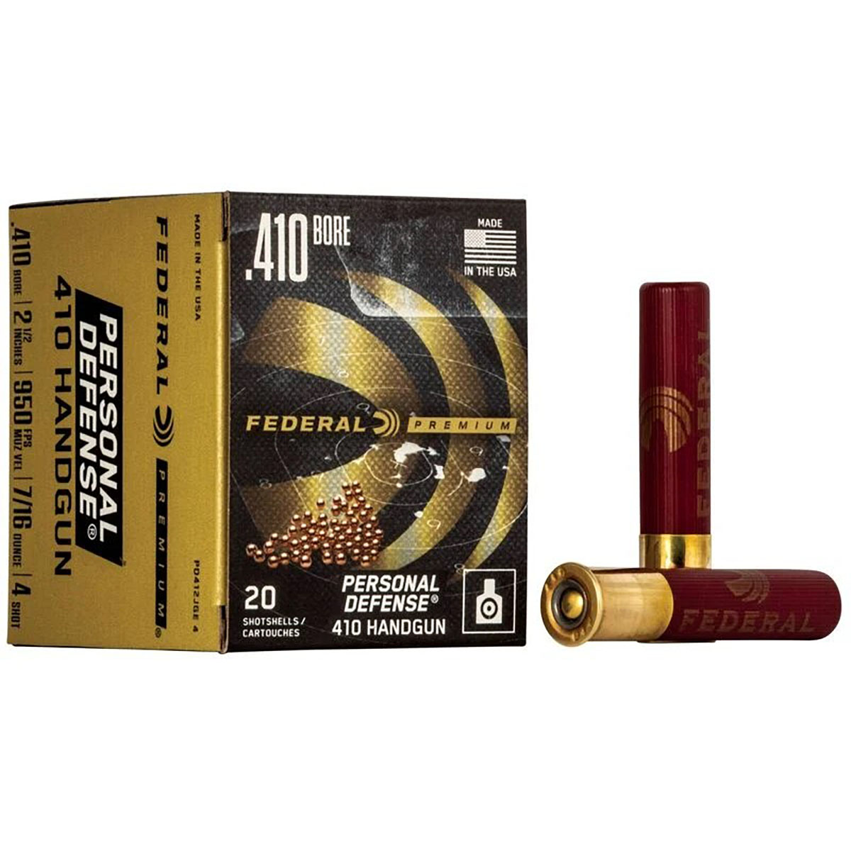 FEDERAL Premium Personal Def 410 Bore 2-3/4" 7/16oz #4 Shot 20/Box