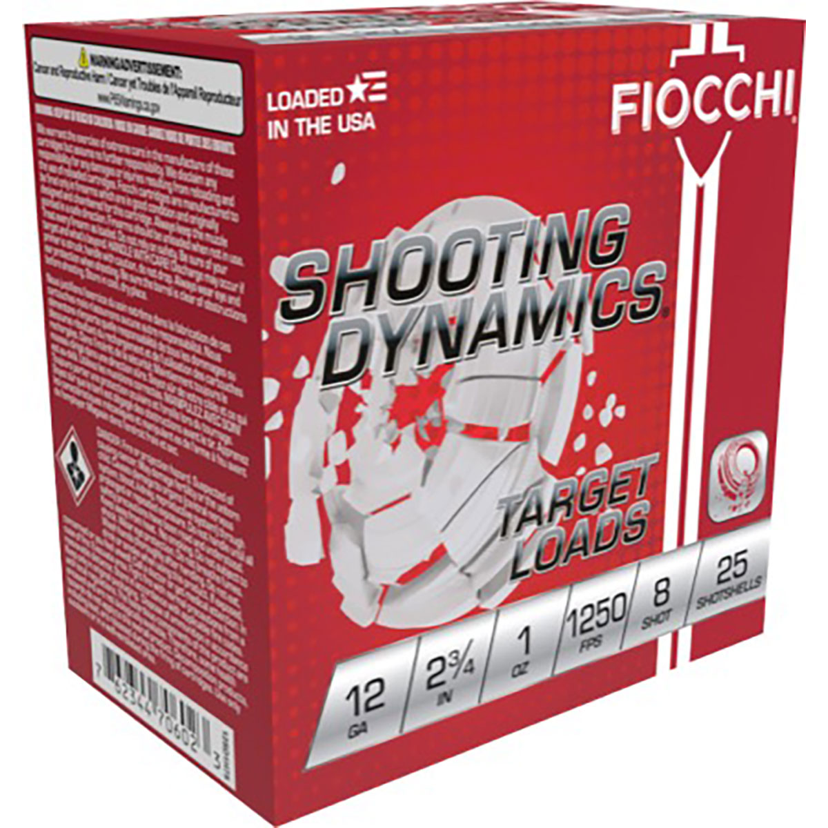 FIOCCHI AMMUNITION Shooting Dynamics 12 Gauge 2-3/4" 1oz #8 Shot 25/Box