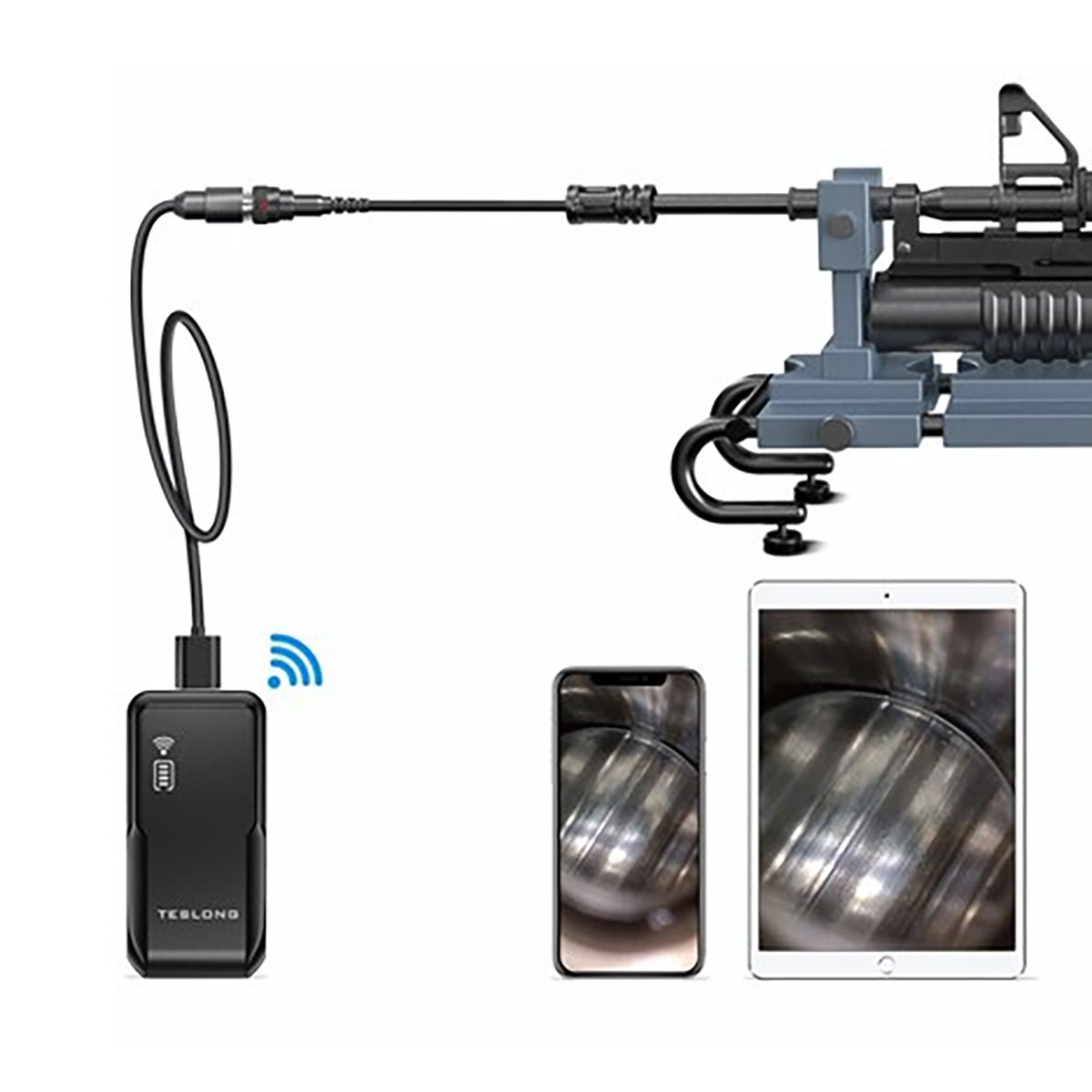 Teslong WIFI FLEXIBLE RIFLE BORESCOPE 45" W/WIFI ADAPTOR FOR IOS