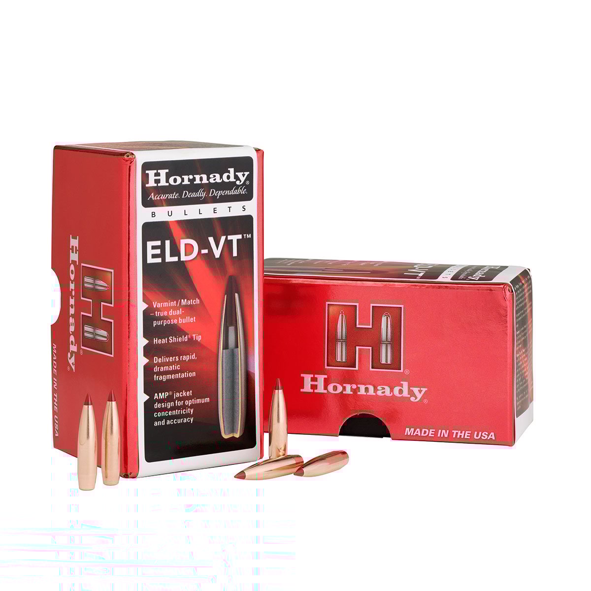 HORNADY - ELD-VT® 6.5MM (0.264") POLYMER TIP BOATTAIL BULLETS