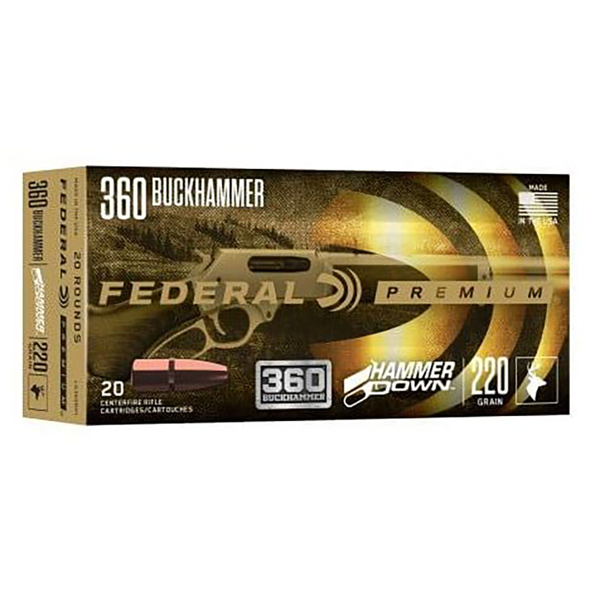 FEDERAL HammerDown 360 Buckhammer 220gr Bonded Soft Point 20/Box