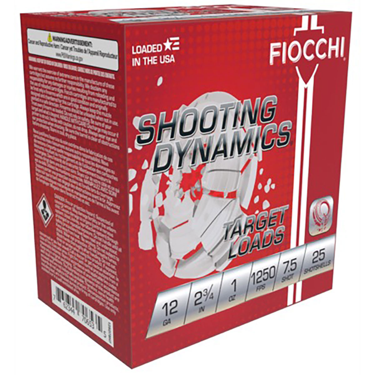 FIOCCHI AMMUNITION Shooting Dynamics 12 Gauge 2-3/4" 1oz #7.5 Shot 25/Box