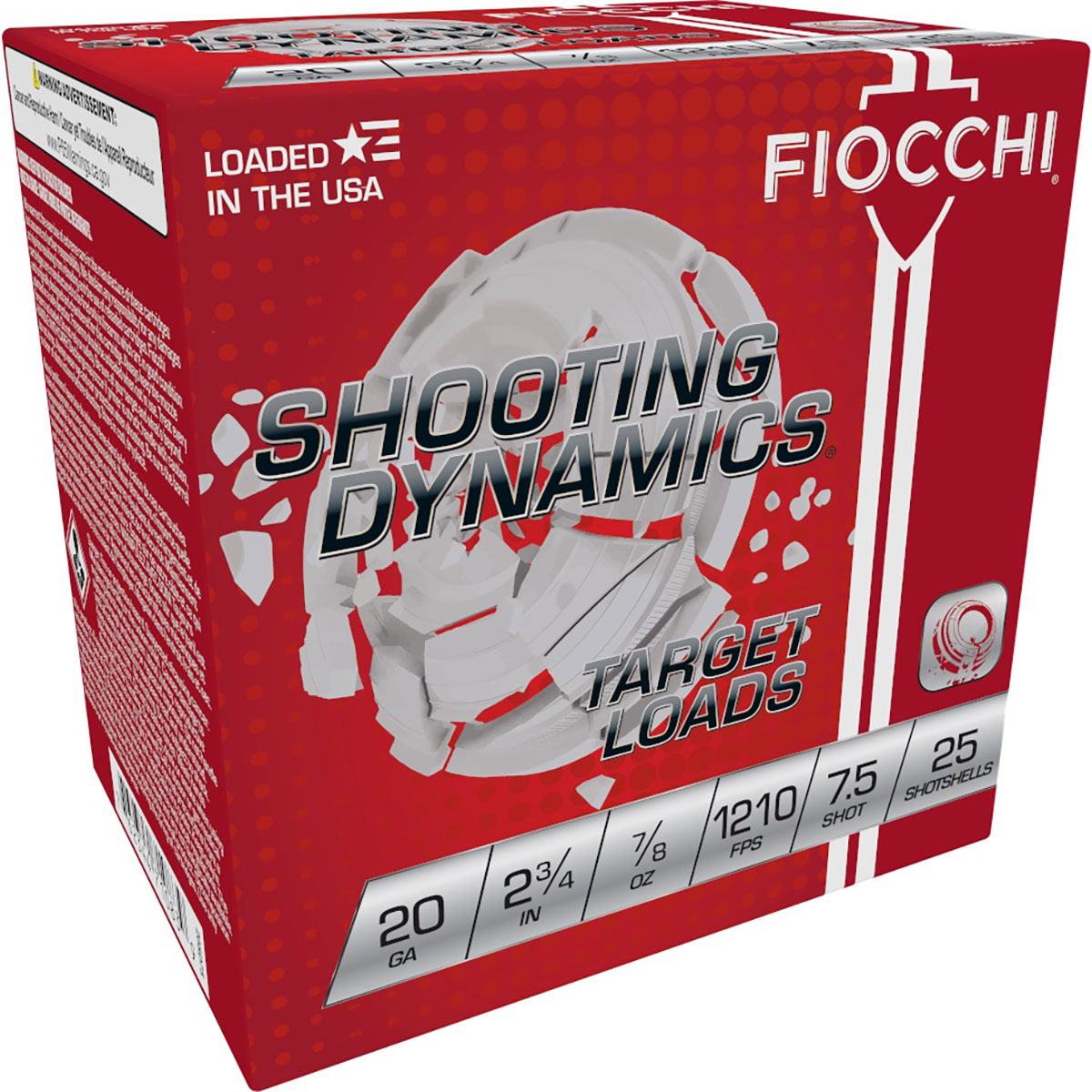 FIOCCHI AMMUNITION - 20 Gauge 2-3/4" 7/8 oz #7.5 Shot 25/Box