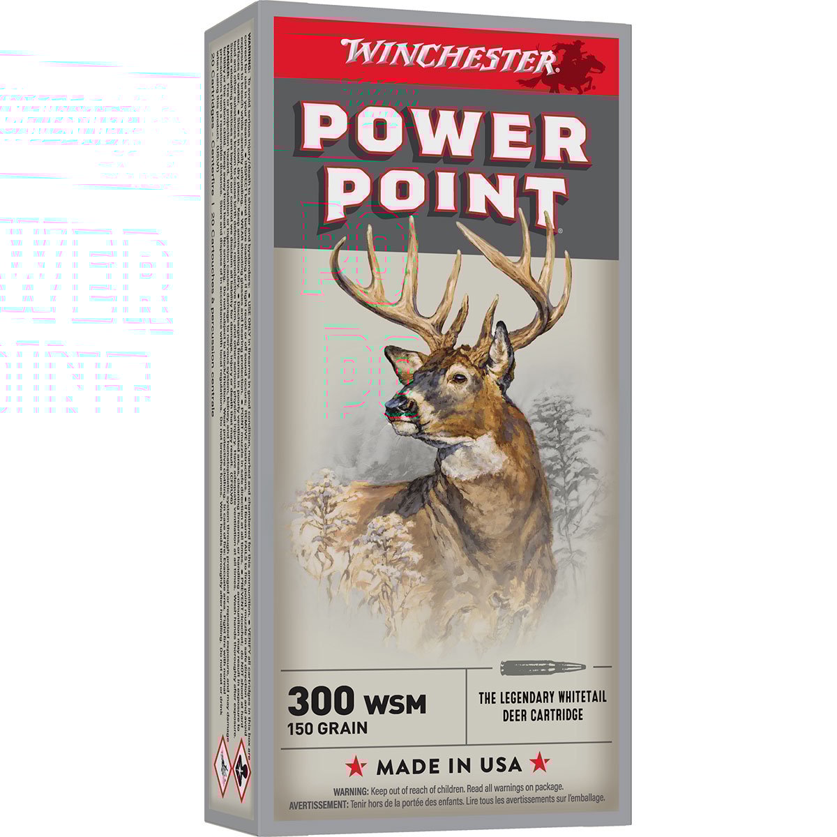 WINCHESTER - POWER POINT 300 WINCHESTER SHORT MAGNUM (WSM) RIFLE AMMO
