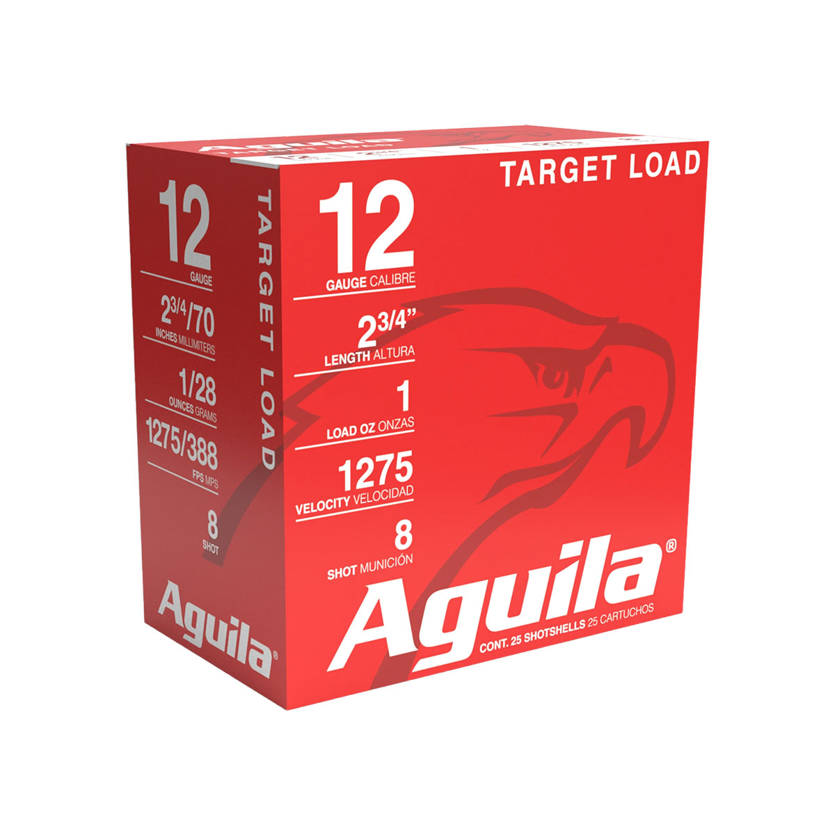 AGUILA Target Load 12 Gauge 2-3/4" 1oz #8 Shot 25/Box