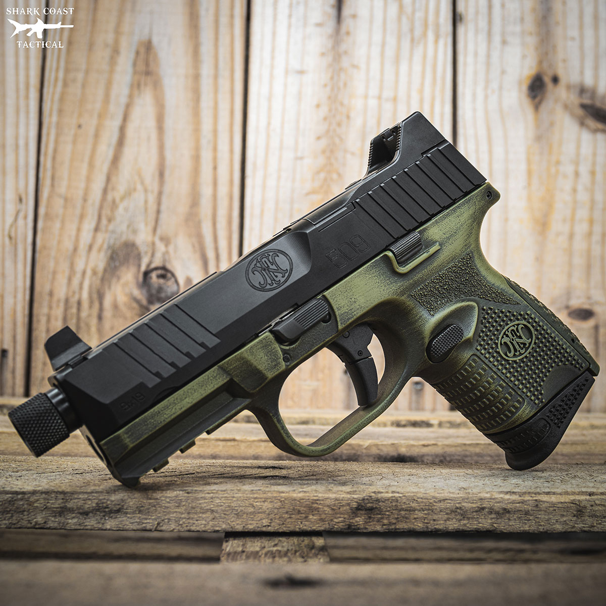 FN AMERICA LLC - FN 509C T 4.32&quot; NS BAZOOKA GREEN DISTRESSED 9MM