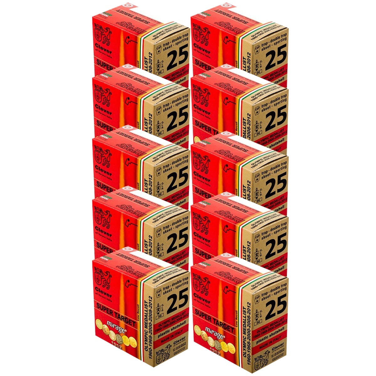 MIRAGE SUPER TARGET T1 12 GAUGE 2-3/4" #7.5 SHOT SHOTGUN AMMO