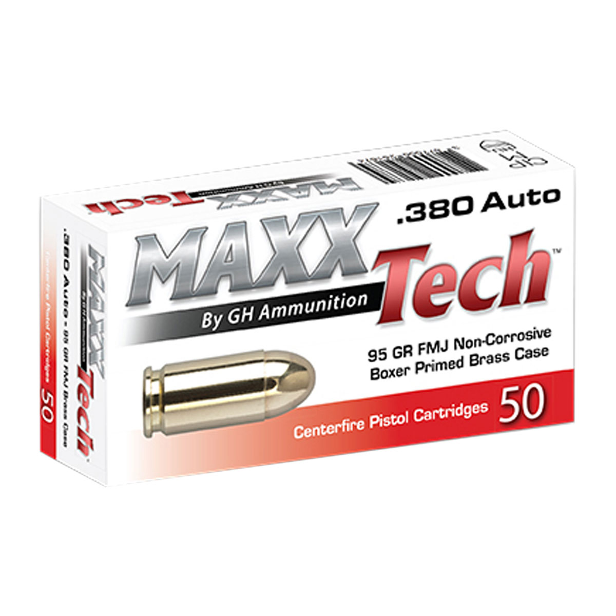 MAXX TECH 380 ACP 95gr Full Metal Jacket 50/Box