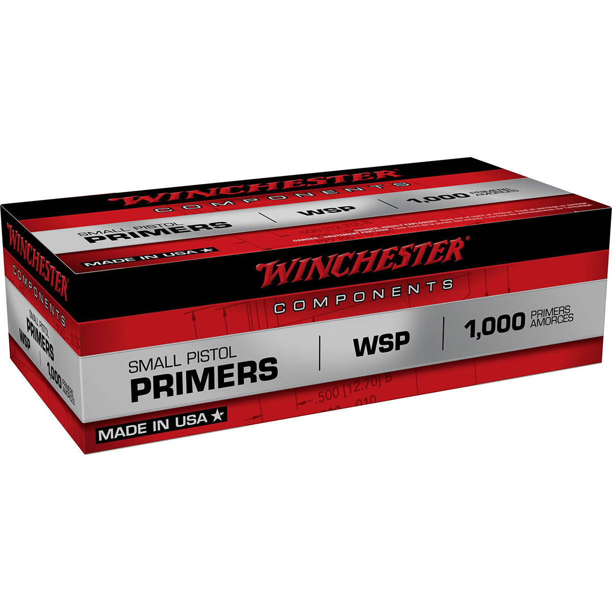 1000 Ct Winchester Components WSPM Small Pistol Magnum Reloading Primers-img-0