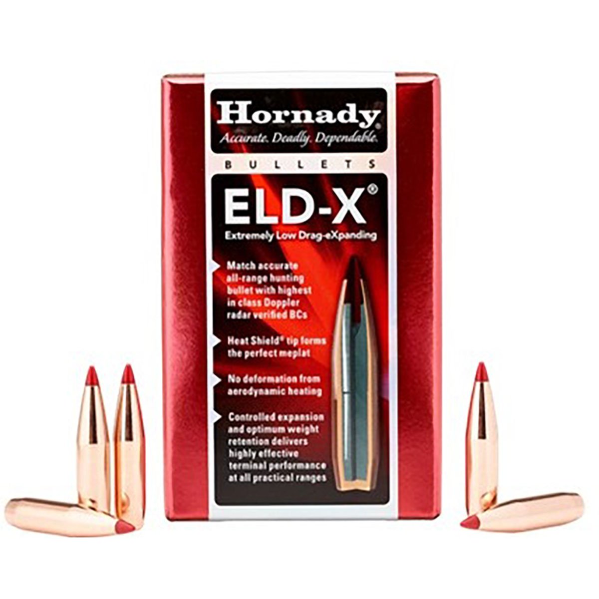 HORNADY - ELD-X® 7MM (0.284") POLYMER TIP BOATTAIL RIFLE BULLETS