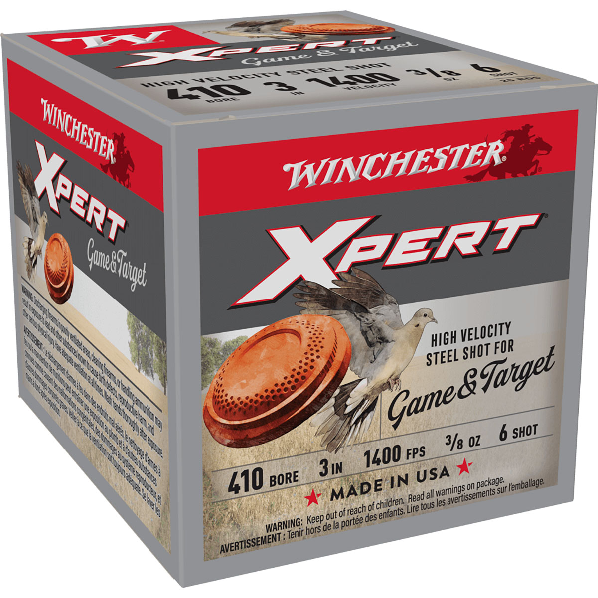 WINCHESTER Xpert Game & Target .410 Bore 3" 3/8oz #6 Shot 25/Box