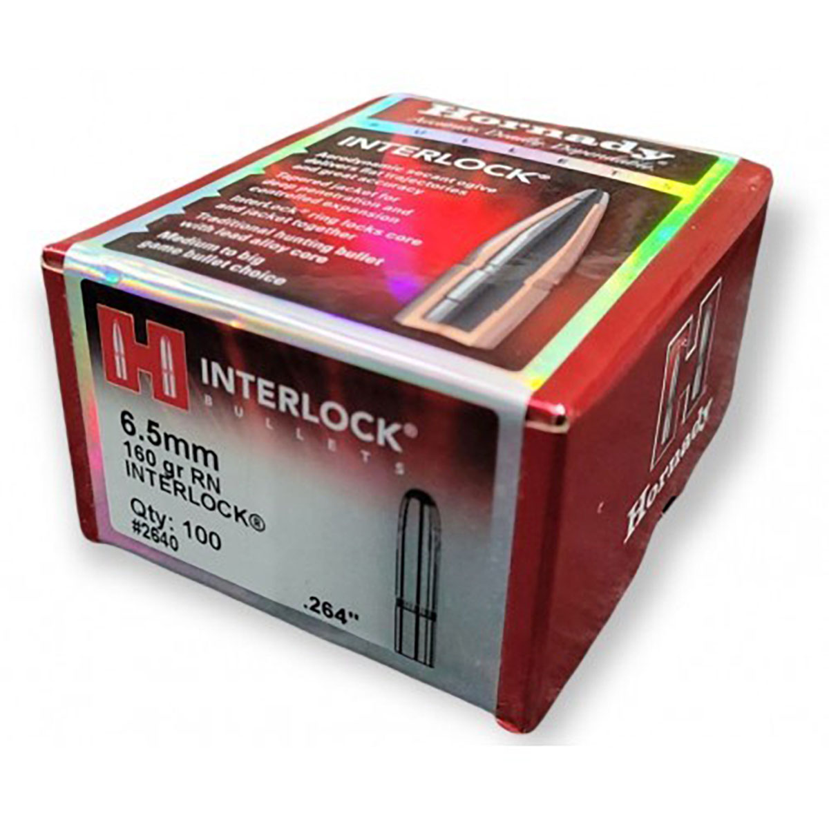 HORNADY - INTERLOCK® 6.5MM (0.264") ROUND NOSE RIFLE BULLETS