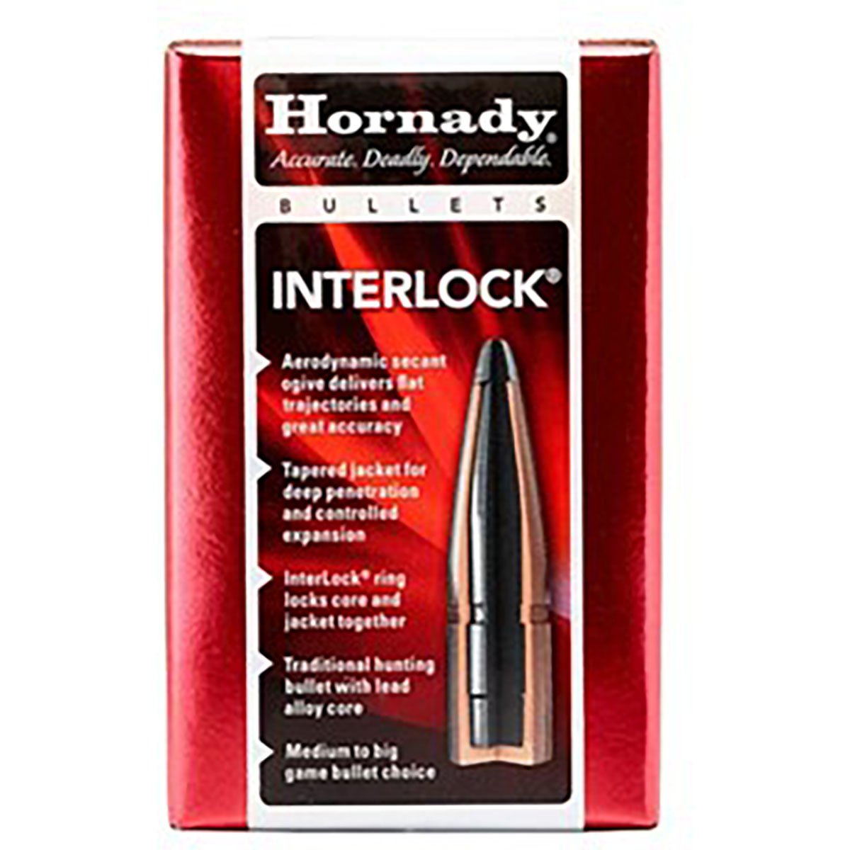HORNADY - INTERLOCK® 35 CALIBER (0.358") ROUND NOSE BULLETS