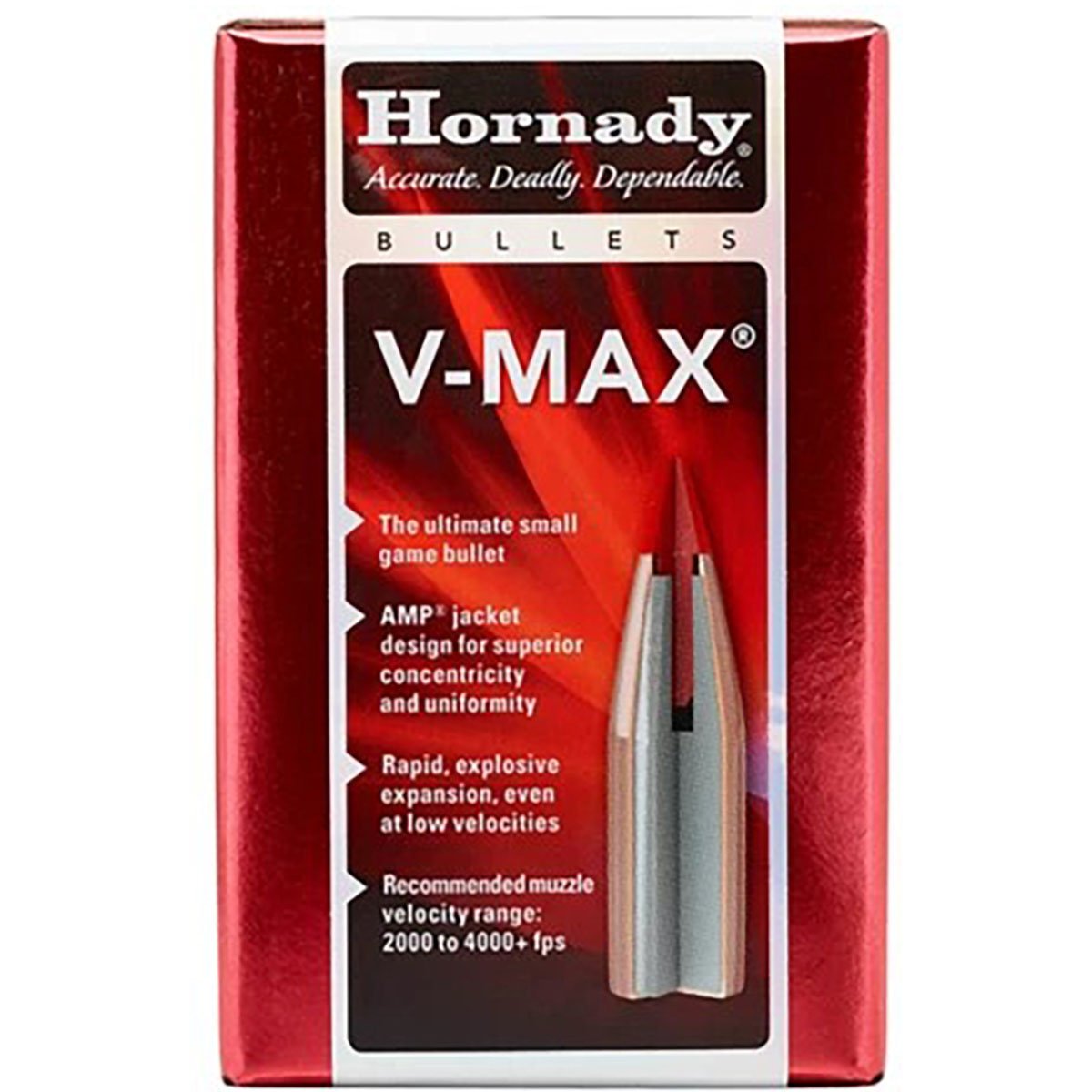 HORNADY - V-MAX® 6MM (0.243") POLYMER TIPPED BOAT TAIL RIFLE BULLETS
