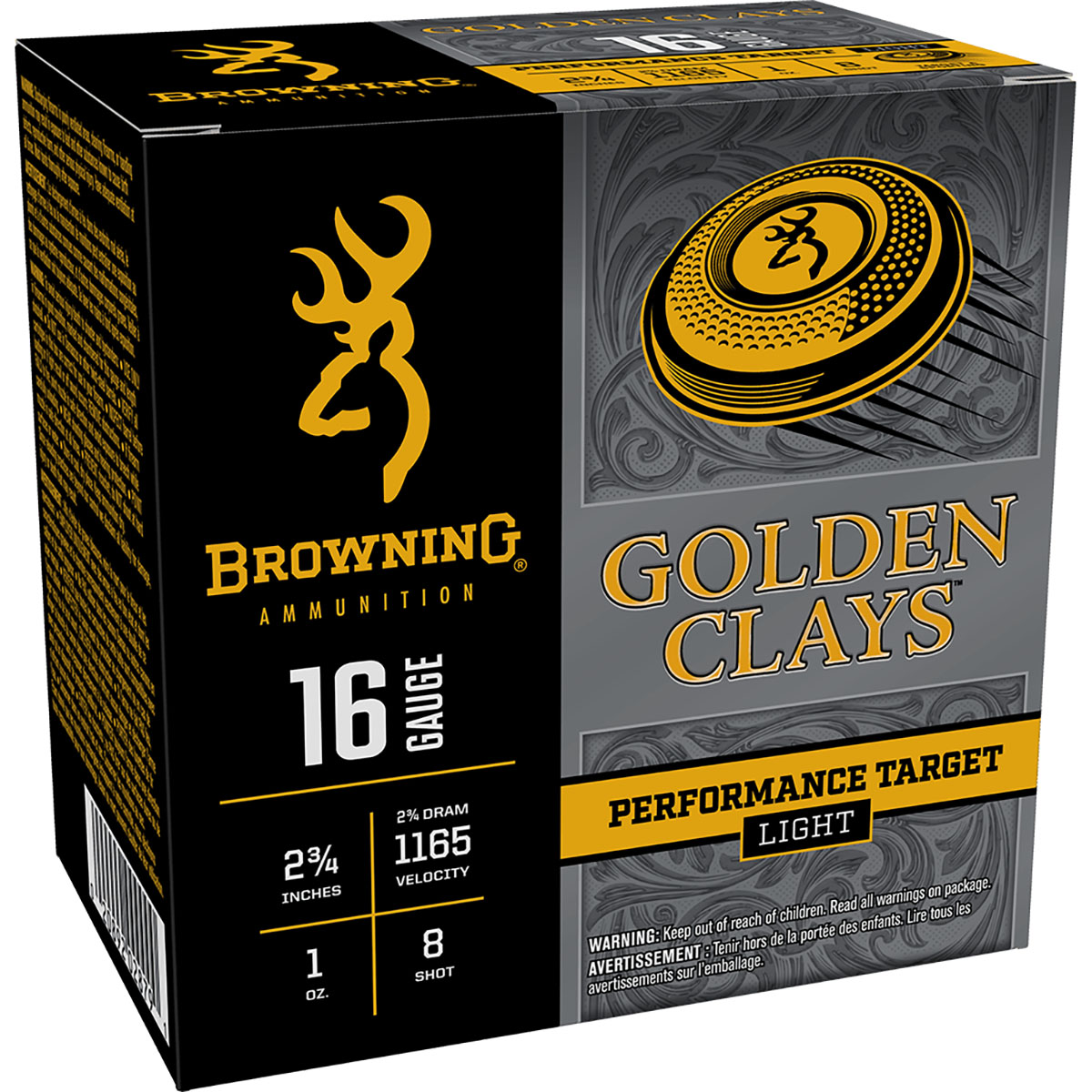 BROWNING AMMUNITION Golden Clays 16 Gauge 2-3/4" 1oz #8 Shot 25/Box