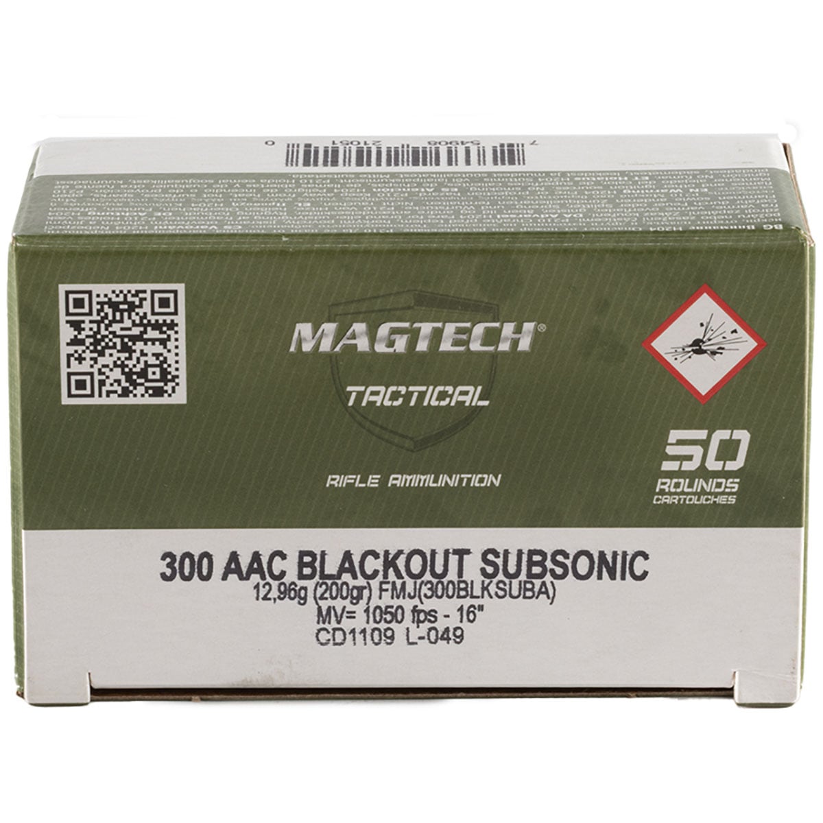 FIRST DEFENSE TACTICAL SUBSONIC 300 AAC BLACKOUT FMJ RIFLE AMMO