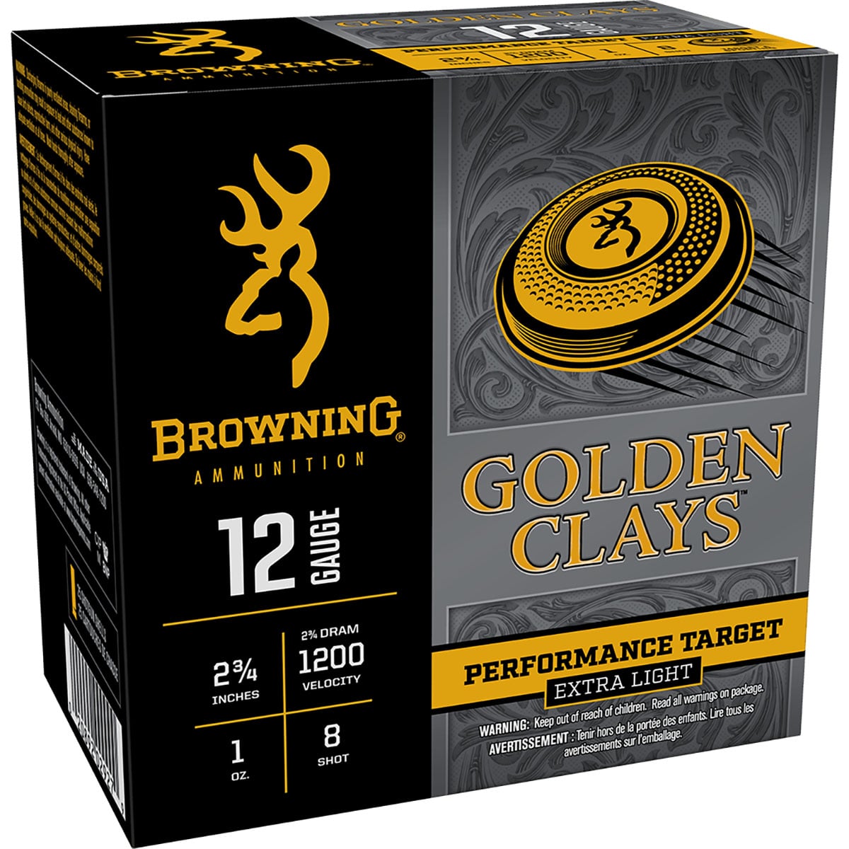 BROWNING AMMUNITION Golden Clays 12 Gauge 2-3/4" 1oz #8 Shot 25/Box