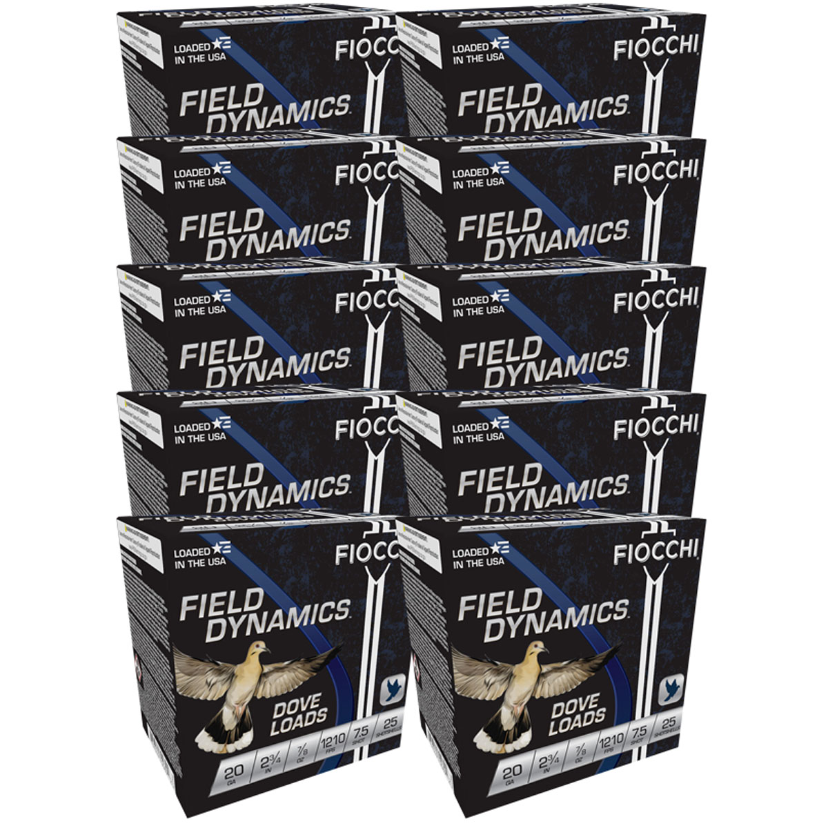 FIOCCHI AMMUNITION Steel Dove & Quail 20 Gauge 2-3/4" 7/8oz #7.5 Shot 25/Box