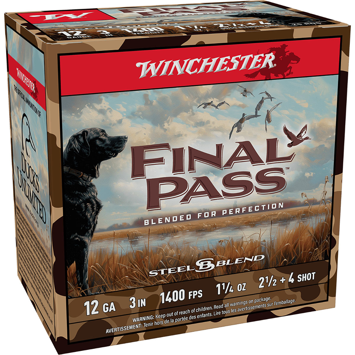 WINCHESTER Final Pass 12 Gauge 3" 1-1/4oz #2.5 & #4 Shot Blend 25/Box