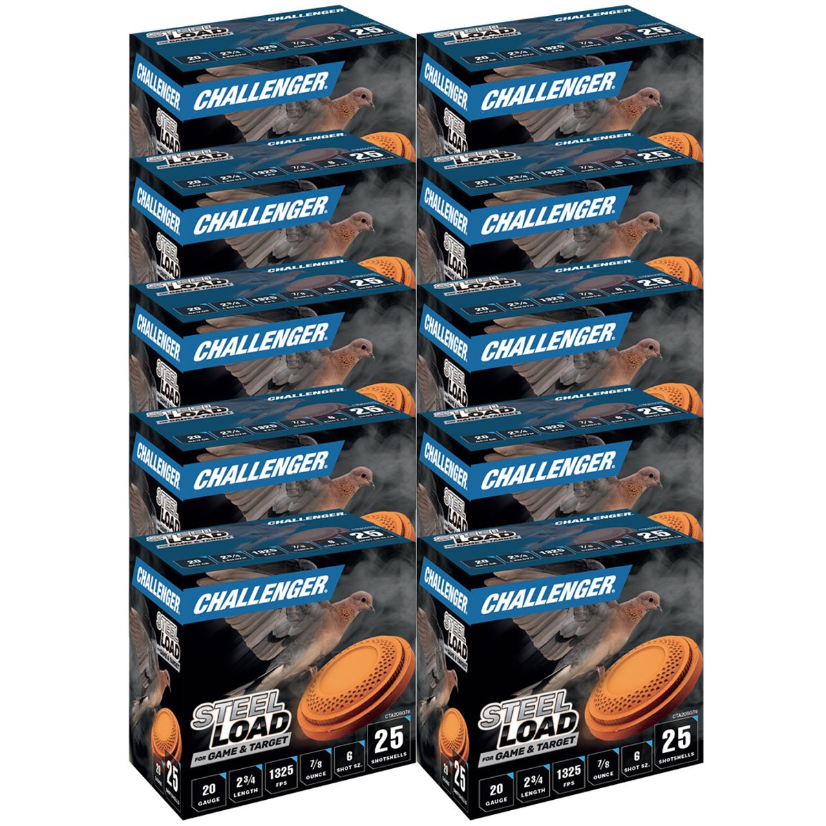 CHALLENGER AMMO STEEL GAME & TARGET 20 GAUGE 2-3/4" #7 SHOT SHOTGUN AMMO