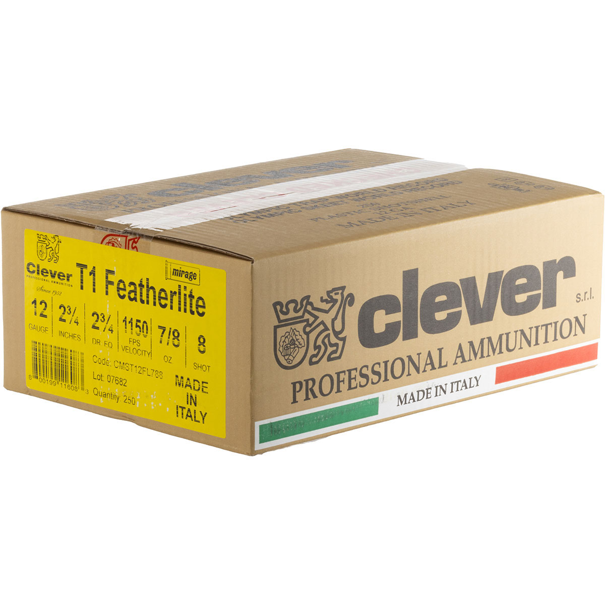 MIRAGE SUPER TARGET FEATHERLITE T1 12GA 2-3/4" #8 SHOTGUN AMMO