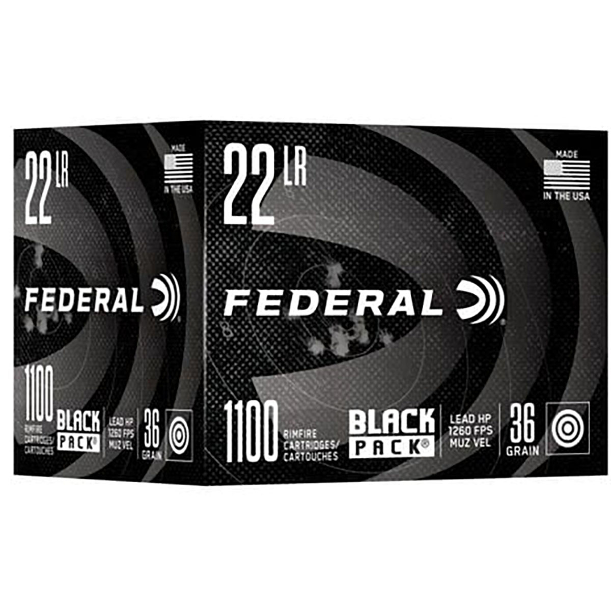 FEDERAL Black Pack 22 LR 36gr Copper Plated Hollow Point 1100/Box